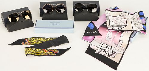 3 PRS PRADA SUNGLASSES 2 SCARVESThree 38734a