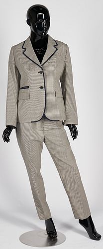 PRADA NAVY CHECK BLAZER PANTS 387357