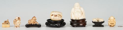 7 ASIAN CARVED IVORY ITEMSGrouping 3873b4