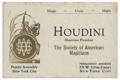 HOUDINI, HARRY. HOUDINI BUSINESS