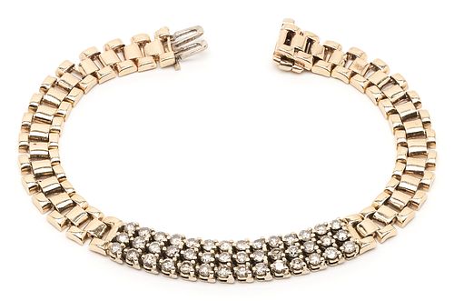 14K GOLD DIAMOND BRACELETLadies 38742f