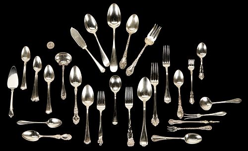 39 PCS. ASSORTED STERLING FLATWARE: