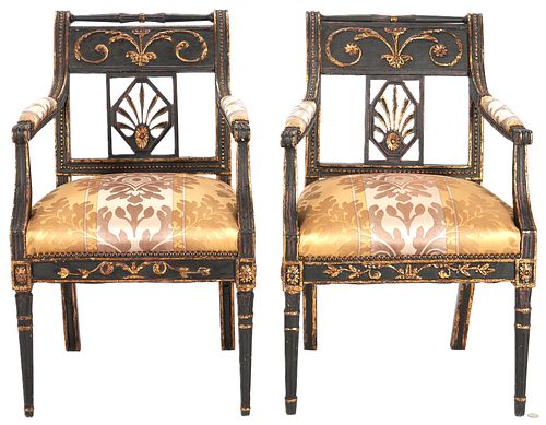 2 ENGLISH REGENCY PARCEL GILT PAINTED 387472