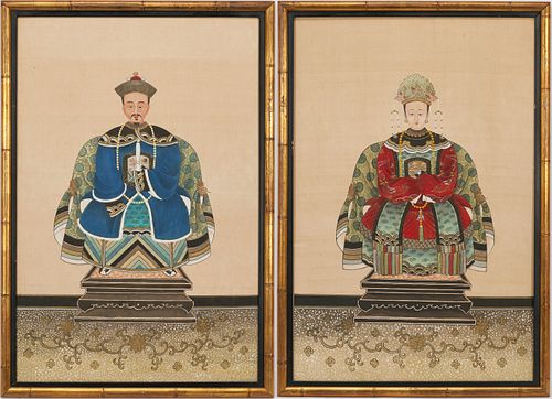 PAIR OF CHINESE ANCESTOR PORTRAITSPair 387491