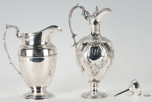 STERLING WATER PITCHER AND VICTORIAN 3874cf