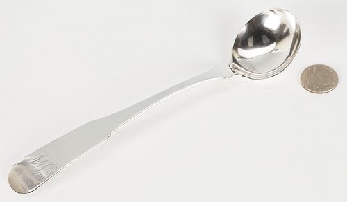 SOUTHERN COIN SILVER LADLE, ATTRIB.