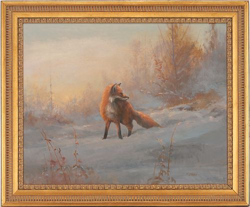 TOM SANDER O/B PAINTING, FOX IN