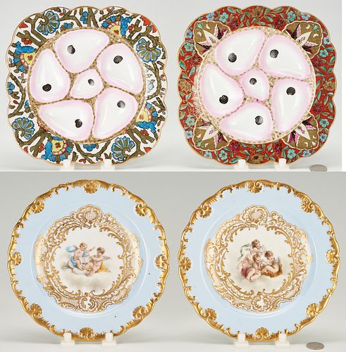 2 MEISSEN CABINET PLATES 2 PORCELAIN 387509