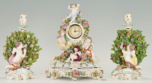 SITZENDORF PORCELAIN CLOCK PLUS