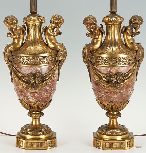 PAIR OF NEOCLASSICAL MARBLE GILT 38751c