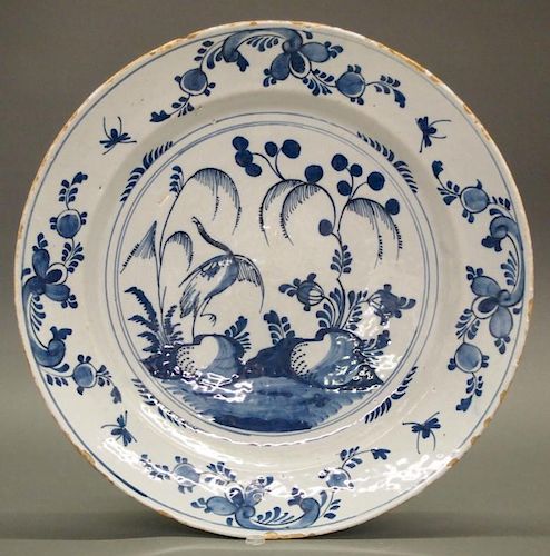 18TH C. DELFT WARE CHARGERAn 18th