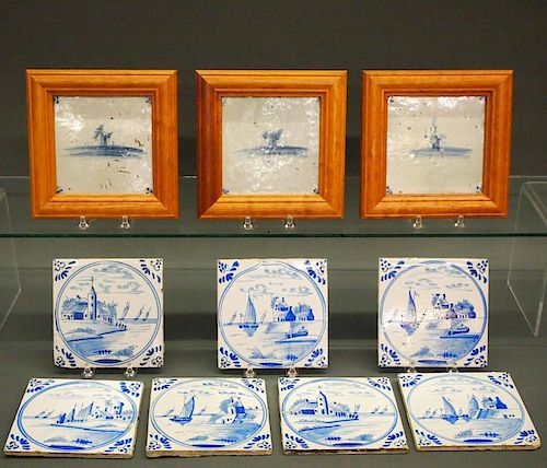 10 DELFT TILESA Group of Ten Dutch Delft