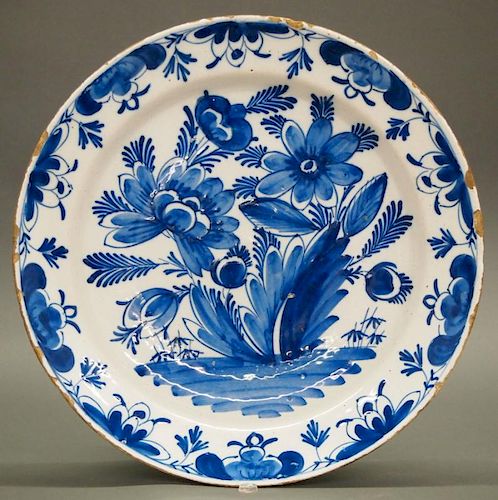 18TH C. DELFT WARE CHARGERAn 18th