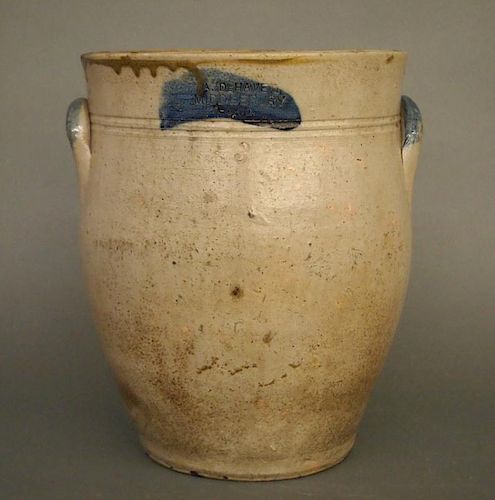 A DEHAVEN STONEWARE CROCKA 19th