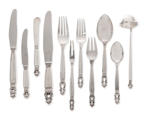 A GEORG JENSEN SILVER ACORN FLATWARE 384ebf