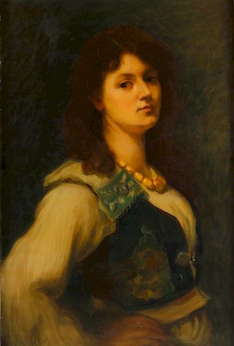 FRENCH SCHOOL OIL PORTRAIT OF 384f3e