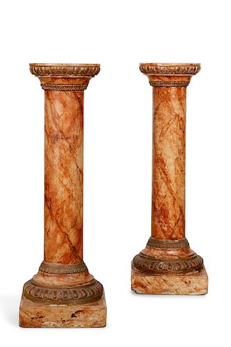A PAIR OF PARCEL GILT FAUX MARBLE 384f3f