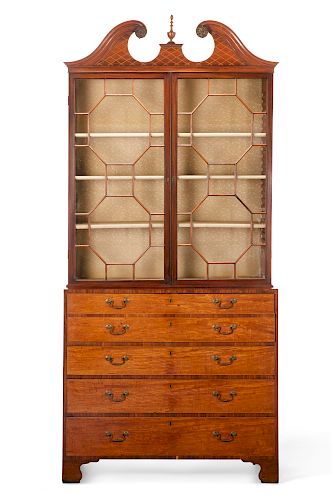 A GEORGE III INLAID SATINWOOD SECRETARY 384fee