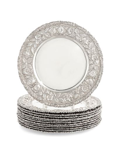 SET OF TWELVE BALTIMORE SILVER DINNER