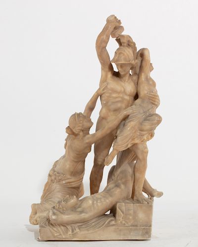 ITALIAN CARVED ALABASTER GROUP: