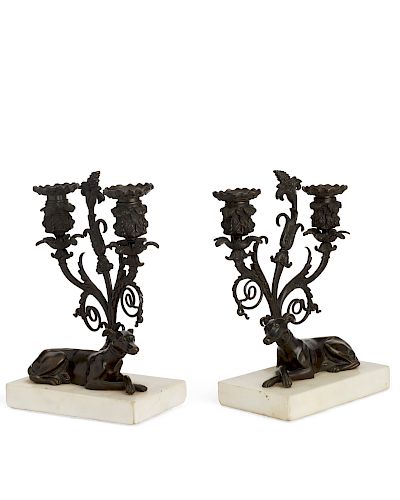 A PAIR OF NEOCLASSICAL BRONZE DOG 385040