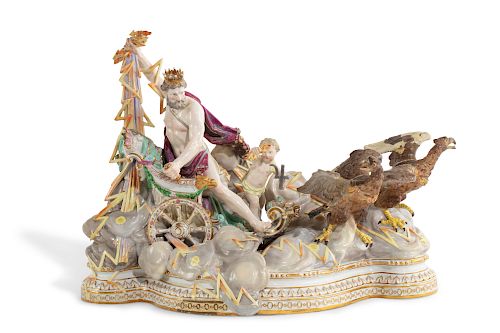 A MEISSEN PORCELAIN CHARIOT GROUP  3850c1