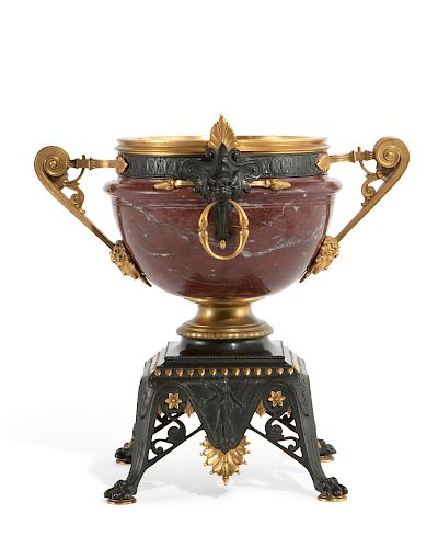 FRENCH BRONZE AND MARBLE CENTERPIECE  3850c3