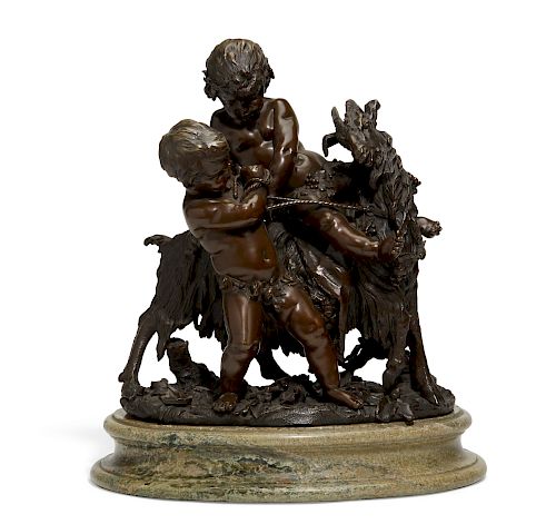 A FRENCH BRONZE GROUP OF PUTTI  3850fb