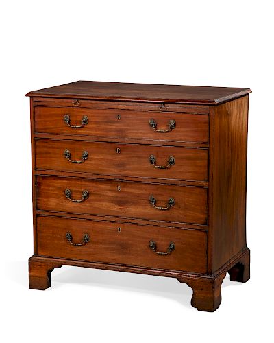 A GEORGE III MAHOGANY CHEST OF