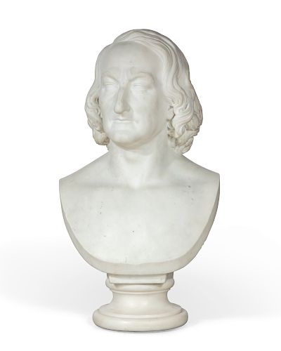 AN ENGLISH CARVED MARBLE BUST OF 385153