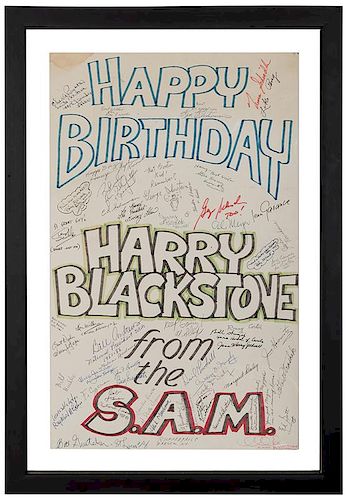 HARRY BLACKSTONE JR. SIGNED GIANT BIRTHDAY