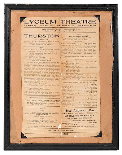 THURSTON LYCEUM THEATRE PROGRAM Thurston  38522d