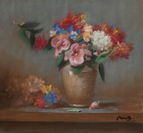 RICHARD PIONK PASTEL FLORAL STILL 3852f1