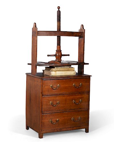 A GEORGE III OAK BOOK PRESS LATE 385335