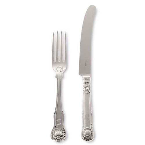 A PAUL STORR SILVER FLATWARE SET 385358