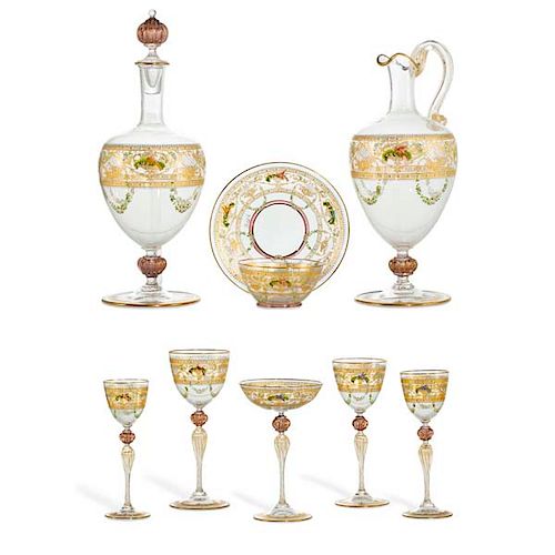 A SUITE OF VENETIAN GILT AND ENAMEL 38539e