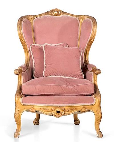 A LOUIS XV STYLE CARVED GILTWOOD