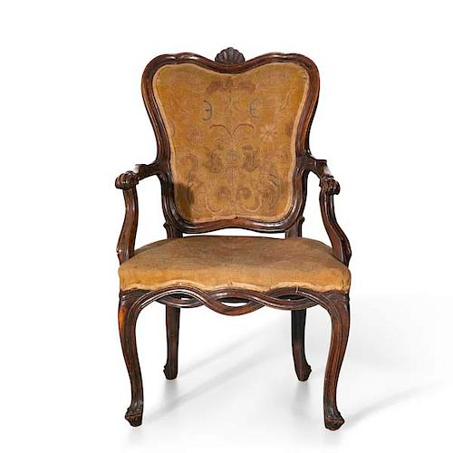 AN ITALIAN ROCOCO WALNUT AND NEEDLEWORK 3853b5