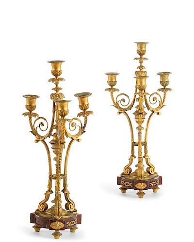 PAIR OF LOUIS XVI STYLE BRONZE  3853df