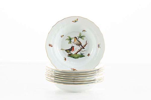 EIGHT HEREND ROTHSCHILD BIRD SOUP BOWLSA