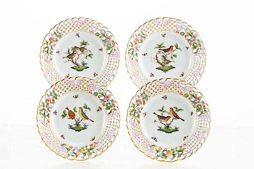 FOUR HEREND ROTHSCHILD BIRD DESSERT 38557f