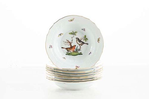 EIGHT HEREND ROTHSCHILD BIRD SOUP BOWLSA