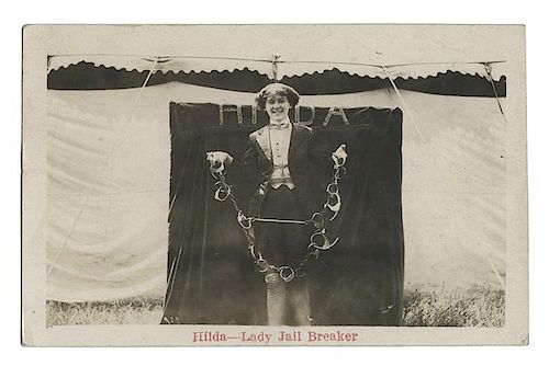 HILDA—LADY JAIL BREAKER RPPC.[Escapologist]
