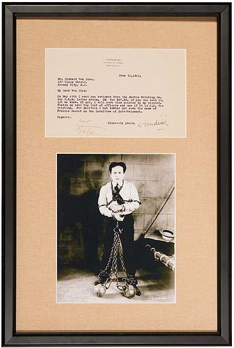 TYPED LETTER SIGNED BY HOUDINI Houdini  38563f