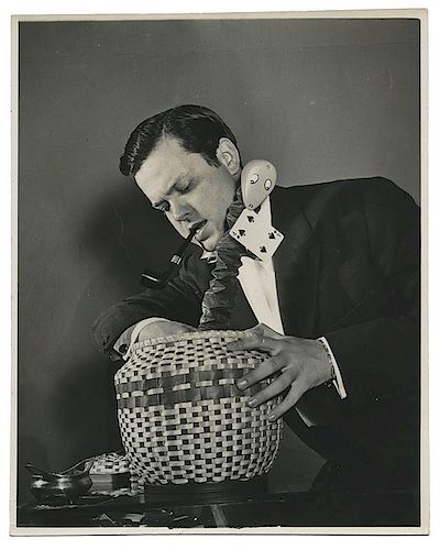 TWO PHOTOGRAPHS OF ORSON WELLES