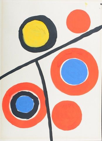 ALEXANDER CALDER ACRYLIC ON PAPER 38568a