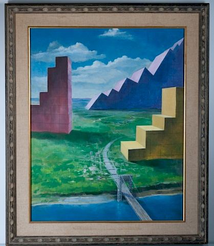 GEORGE WASHINGTON BRIDGE OIL, SURREALIST,