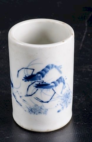 ASIAN PORCELAIN BRUSHPOTAsian porcelain