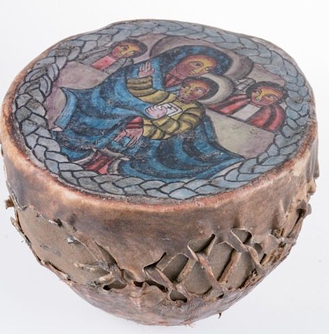 DRUM WITH PAINTED HEADSmall drum 3856b6