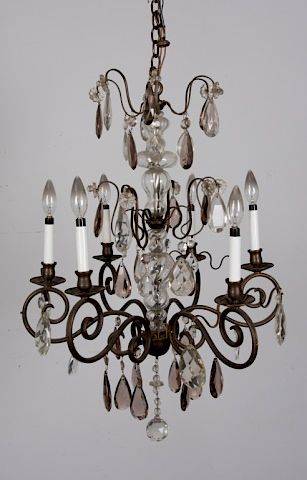 BRASS BLOWN GLASS CHANDELIERChandelier 3856ca